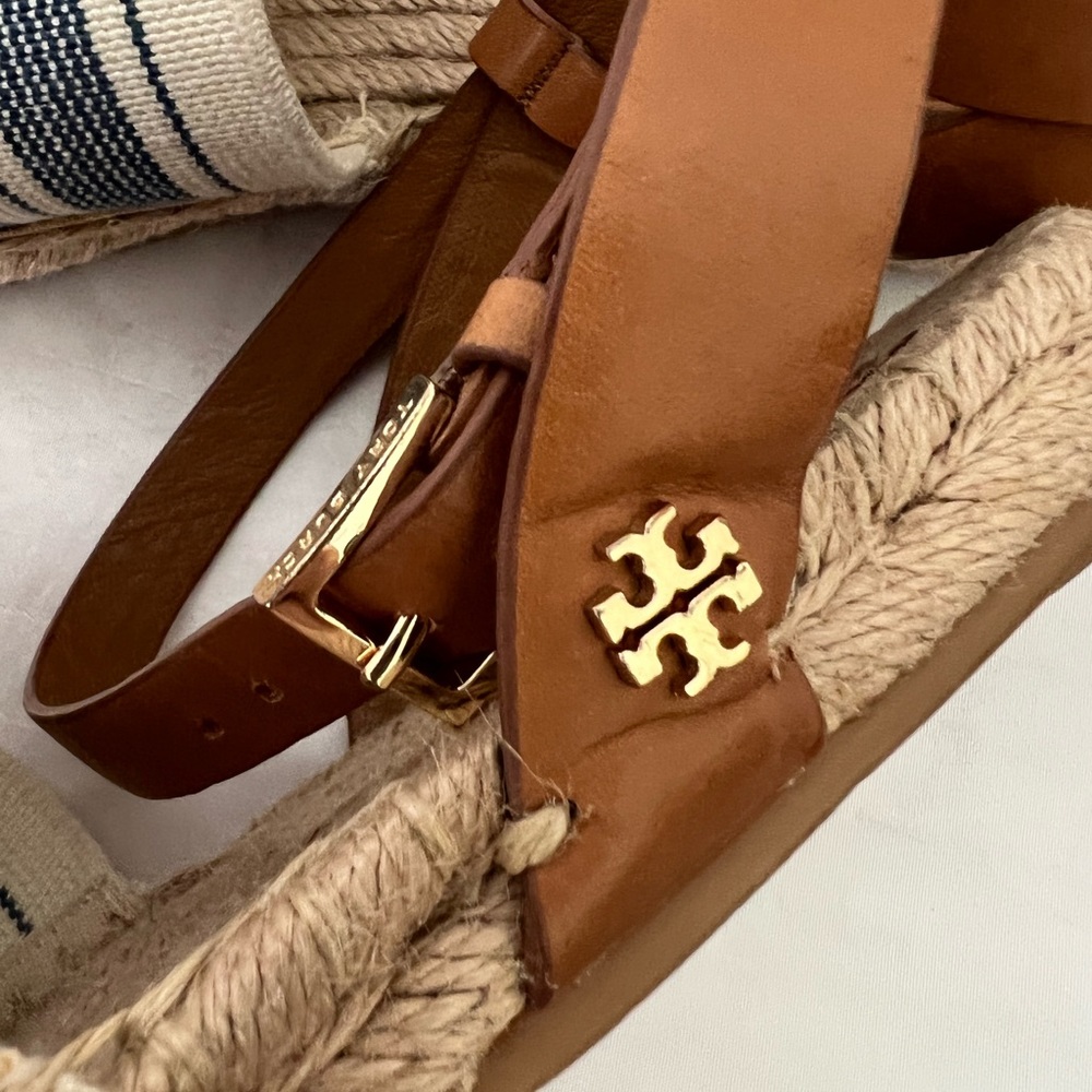 Tory Burch Stretch Canvas EspadrillesIvory/Blue Gem